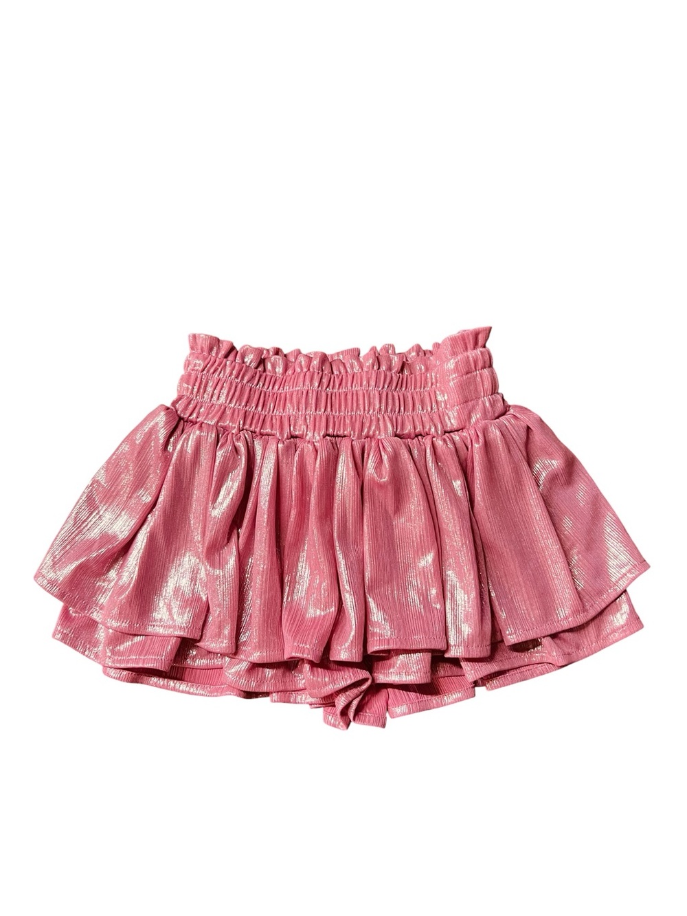 Lola + The Boys Metallic Pink Pleated Kids Skort Size 5